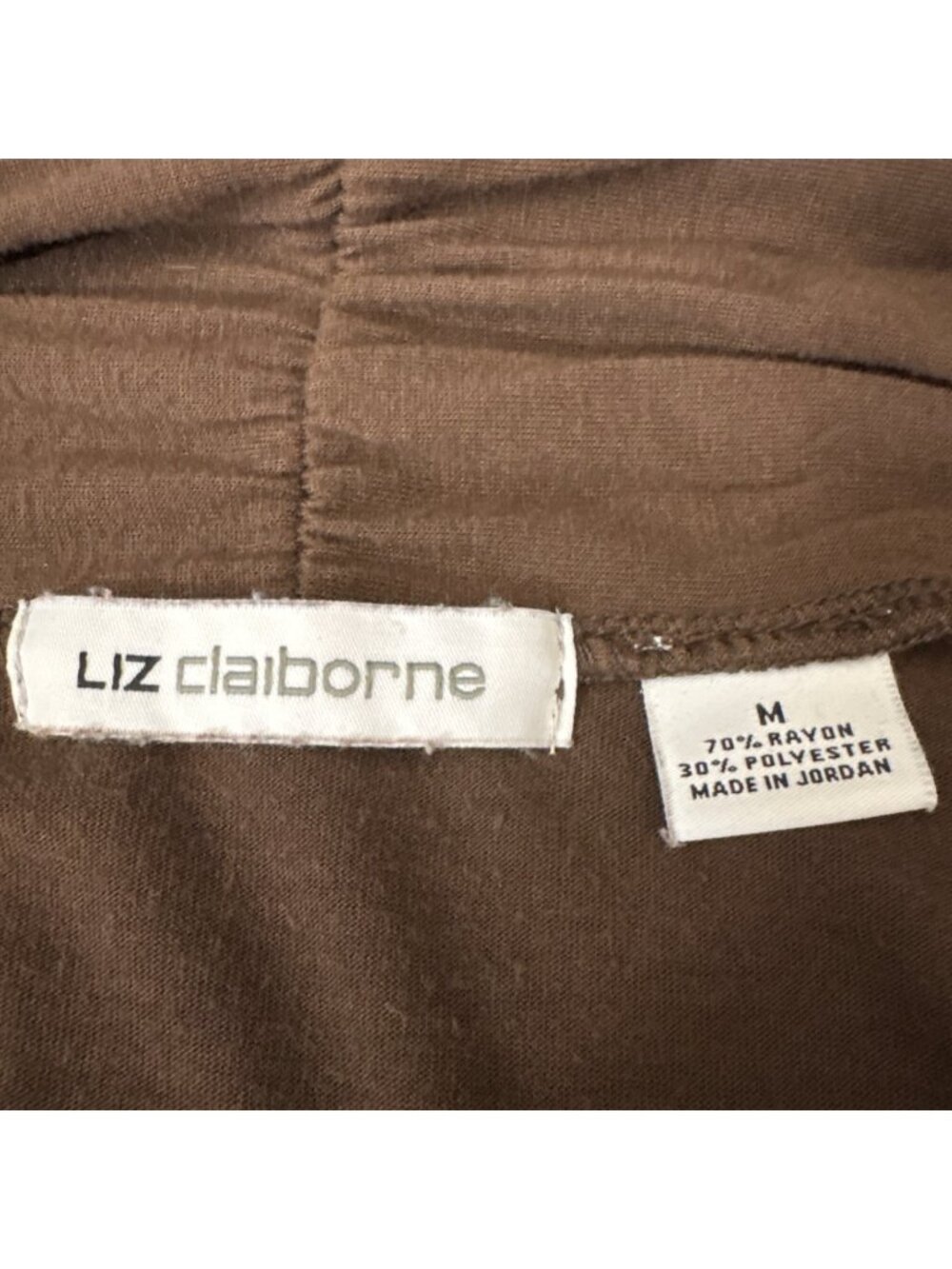 Liz Claiborne Women's Sleeveless Brown Draped Open Cardigan Vest Women’s Size M - Picture 11 of 11